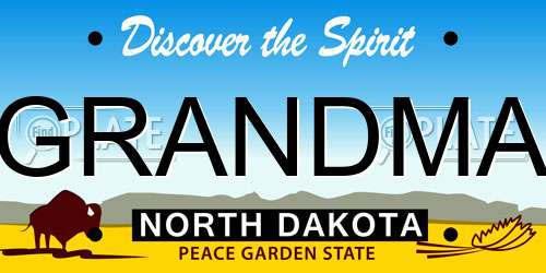 GRANDMA North Dakota License Plate