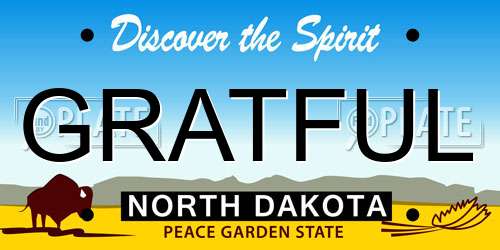 GRATFUL North Dakota License Plate