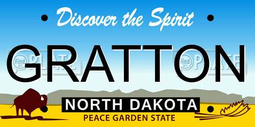 GRATTON North Dakota License Plate