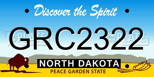 GRC2322 North Dakota License Plate