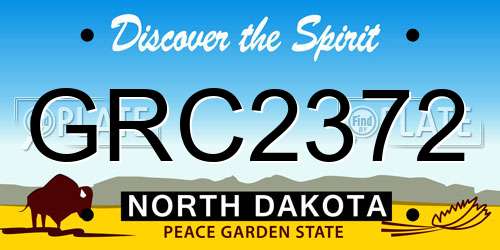 GRC2372 North Dakota License Plate