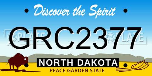 GRC2377 North Dakota License Plate