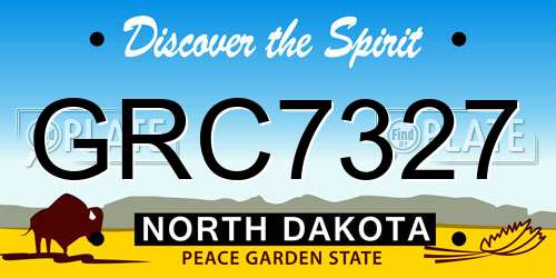 GRC7327 North Dakota License Plate