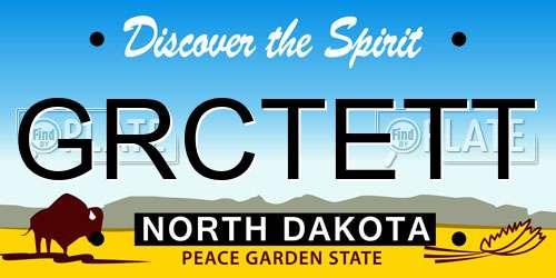 GRCTETT North Dakota License Plate
