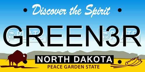 GREEN3R North Dakota License Plate
