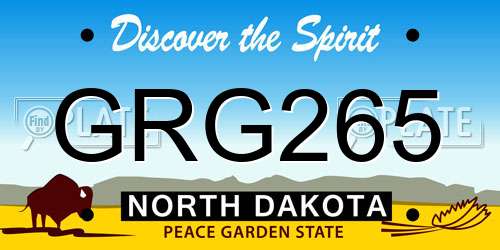 GRG265 North Dakota License Plate