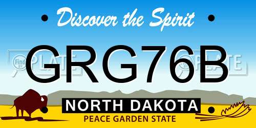 GRG76B North Dakota License Plate