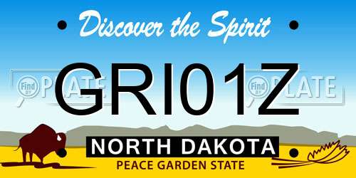 GRI01Z North Dakota License Plate