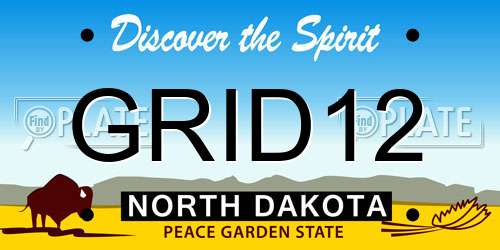 GRID12 North Dakota License Plate