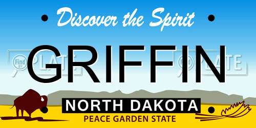 GRIFFIN North Dakota License Plate