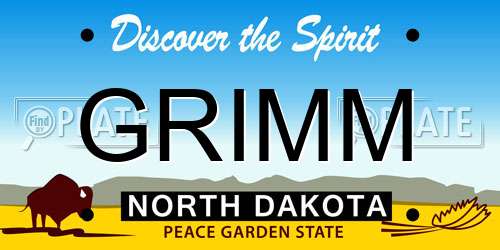 GRIMM North Dakota License Plate