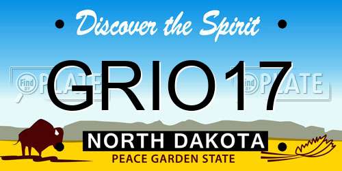 GRIO17 North Dakota License Plate