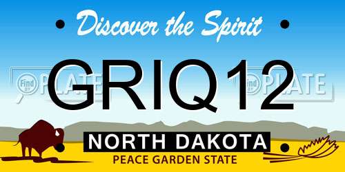 GRIQ12 North Dakota License Plate
