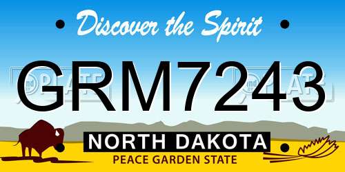 GRM7243 North Dakota License Plate