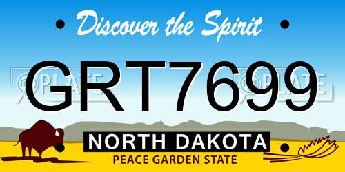 GRT7699 North Dakota License Plate