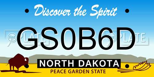GS0B6D North Dakota License Plate