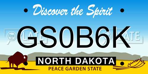 GS0B6K North Dakota License Plate
