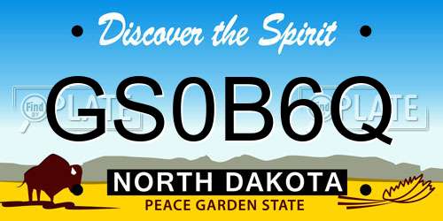 GS0B6Q North Dakota License Plate