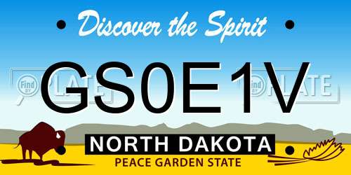 GS0E1V North Dakota License Plate