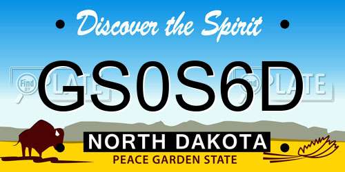 GS0S6D North Dakota License Plate