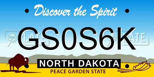 GS0S6K North Dakota License Plate