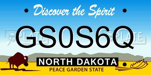 GS0S6Q North Dakota License Plate