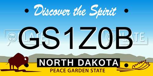 GS1Z0B North Dakota License Plate