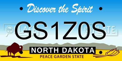 GS1Z0S North Dakota License Plate