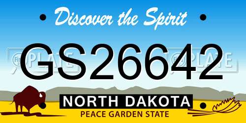 GS26642 North Dakota License Plate