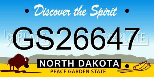 GS26647 North Dakota License Plate