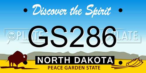 GS286 North Dakota License Plate