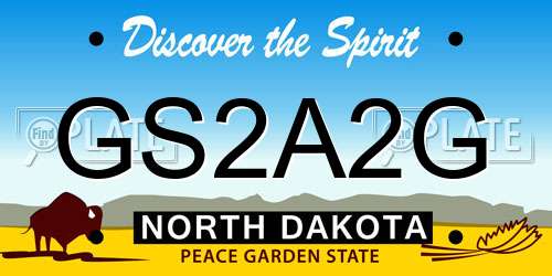 GS2A2G North Dakota License Plate