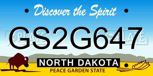 GS2G647 North Dakota License Plate