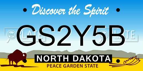 GS2Y5B North Dakota License Plate