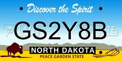 GS2Y8B North Dakota License Plate
