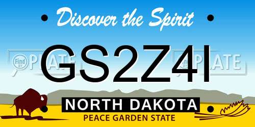 GS2Z4I North Dakota License Plate
