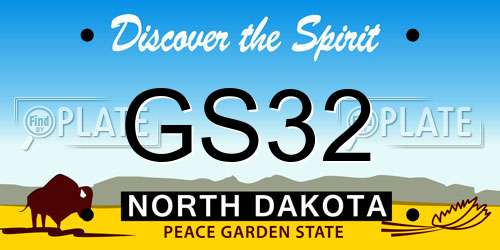 GS32 North Dakota License Plate