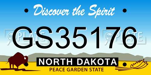 GS35176 North Dakota License Plate