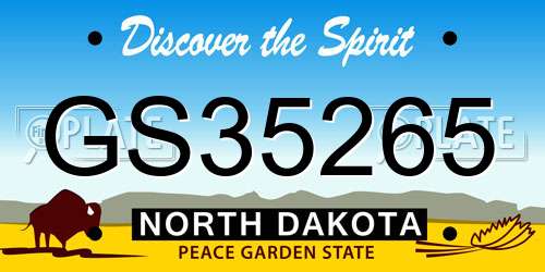 GS35265 North Dakota License Plate