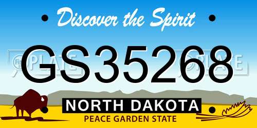 GS35268 North Dakota License Plate