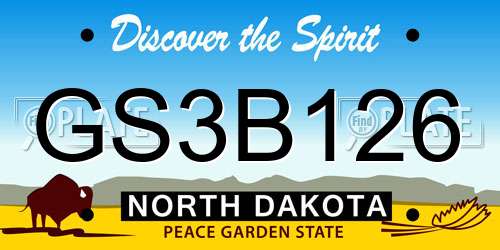 GS3B126 North Dakota License Plate