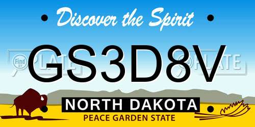 GS3D8V North Dakota License Plate