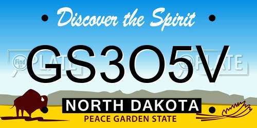 GS3O5V North Dakota License Plate