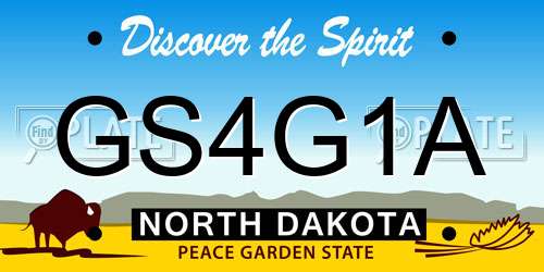 GS4G1A North Dakota License Plate