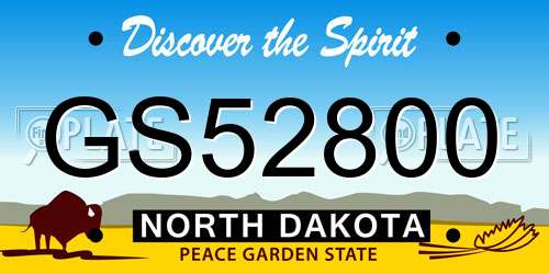 GS52800 North Dakota License Plate