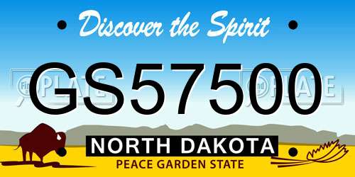 GS57500 North Dakota License Plate