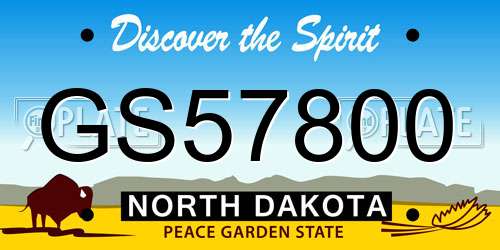 GS57800 North Dakota License Plate