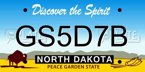 GS5D7B North Dakota License Plate