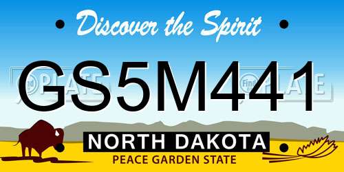 GS5M441 North Dakota License Plate