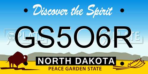 GS5O6R North Dakota License Plate
